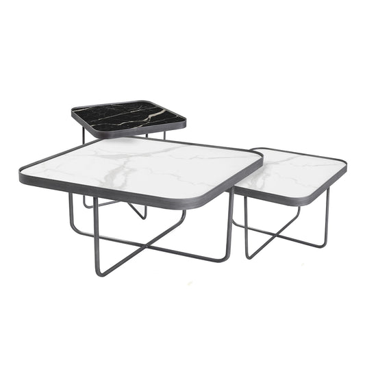 Anna End Table - Tall Black Calcatta