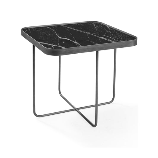 Anna End Table - Tall Black Calcatta