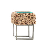 Pebble End Table Wood
