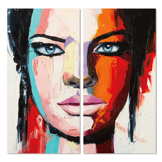 BE-013 Opera d'arte acrilica a 2 pannelli