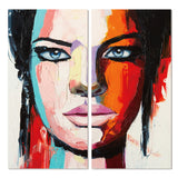 BE-013 Opera d'arte acrilica a 2 pannelli