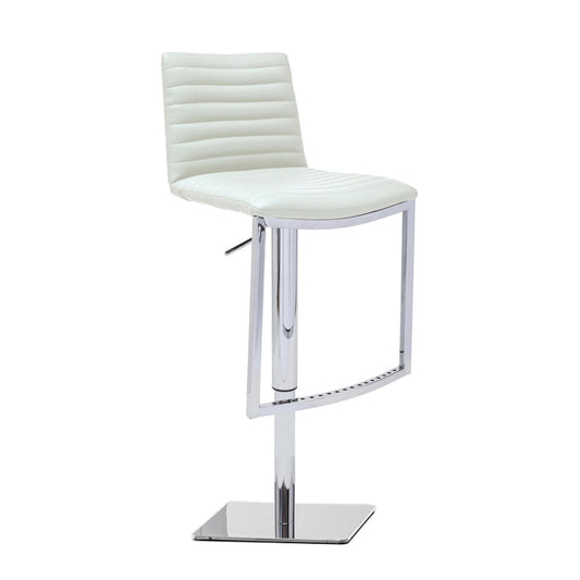 London Adjustable Barstool Pearl White