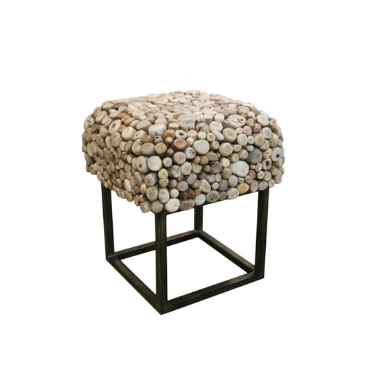 Pebble End Table Wood