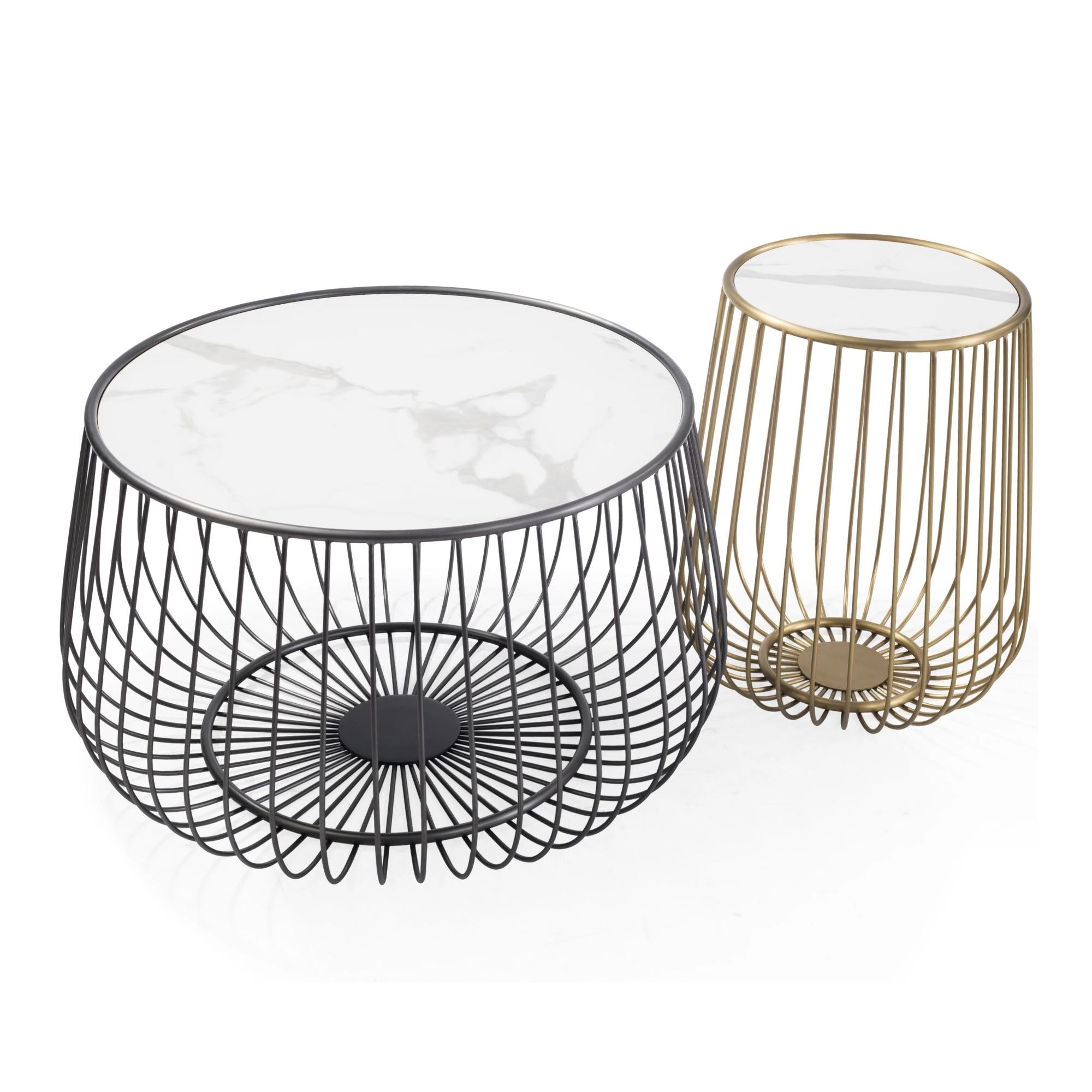 Elena End table  White