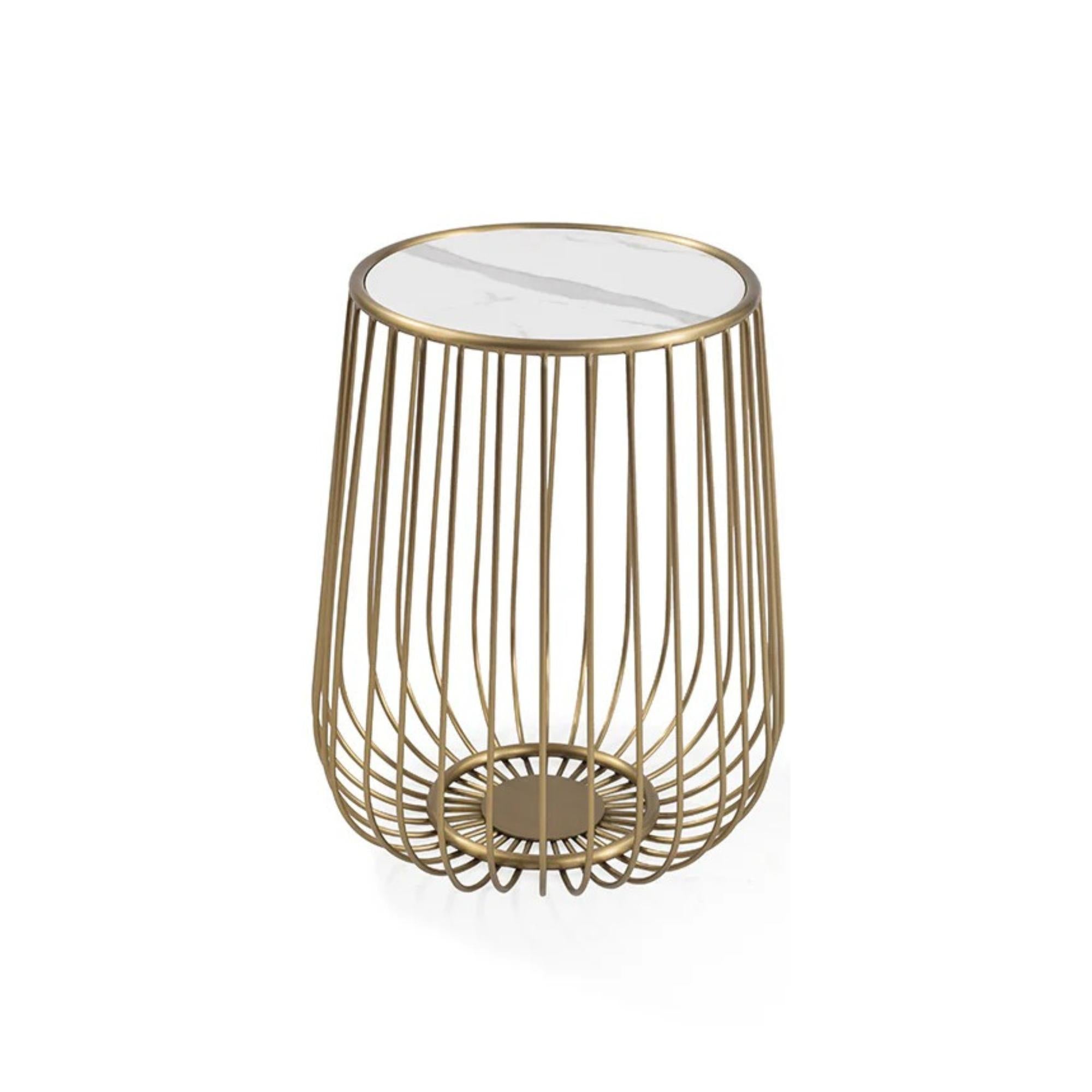 Elena End table  White
