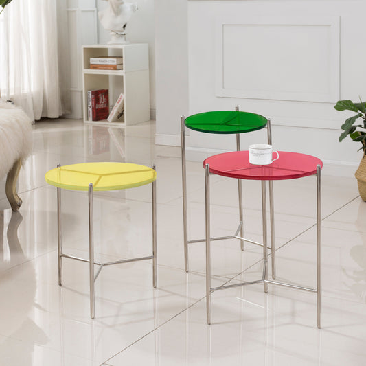 Bolt Glass End Table 21"