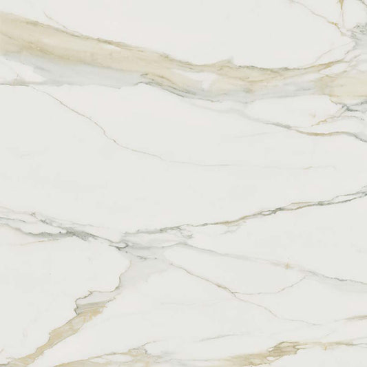 Oblique Extension Dining Table Top, White Gold