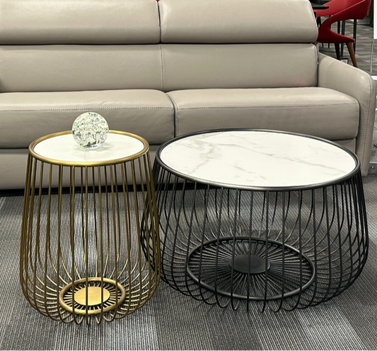 Elena End table  White