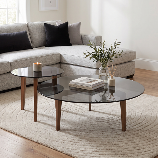 Table basse en jade fumé